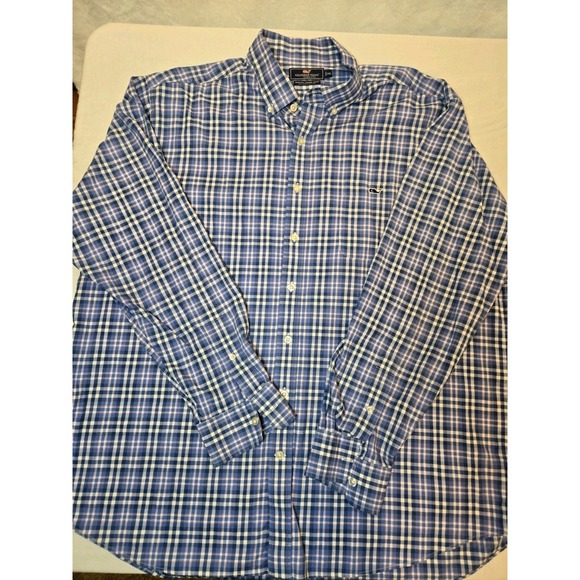Vineyard‎ Vines by Shep & Ian Men's XXL Slim Fit Tucker Shirt Button Down Blue - Picture 1 of 6